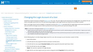 Changing the Login Account of a User - M-Files