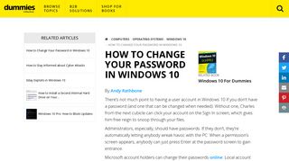How to Change Your Password in Windows 10 - dummies