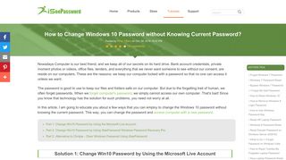 How to Change Windows 10 Password without Knowing Current ...
