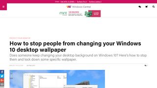 How to stop people from changing your Windows 10 desktop wallpaper