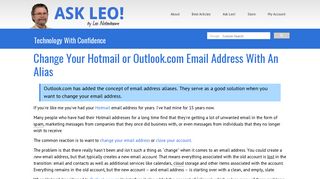 Change Your Hotmail or Outlook.com Email Address With An Alias ...
