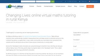 Changing Lives: online virtual math tutoring in rural Kenya - Maths Whizz