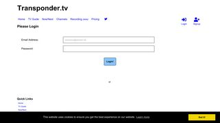 Login - Transponder.tv