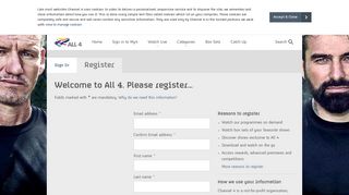 Register with 4 - Sign in - Channel 4