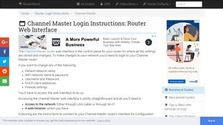 Channel Master Login: How to Access the Router Settings ...