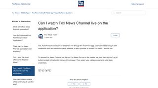 Can I watch Fox News Channel live on the application? – Fox News