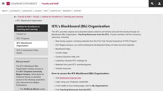IETL Blackboard Organization | Chapman University