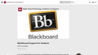 Blackboard Support for Students - Link roundup! - Chapman Blogs