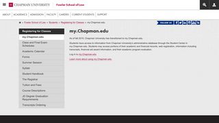 my.Chapman.edu | Fowler School of Law | Chapman University