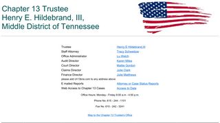 Contact Chapter 13 - Chapter 13 Trustee Nashville Tennessee