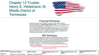 Financial and IRS Workshop Registration - Chapter 13 Trustee ...