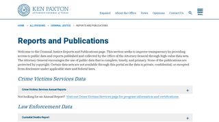 Reports and Publications | Office of the Attorney General