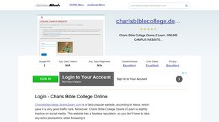 Charisbiblecollege.desire2learn.com website. Login - Charis Bible ...