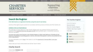 Charities Register - Charities Services