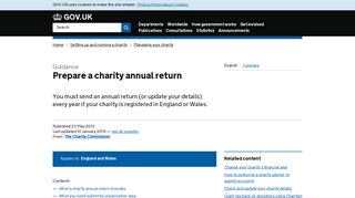 Prepare a charity annual return - GOV.UK