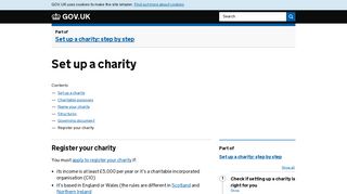 Set up a charity: Register your charity - GOV.UK