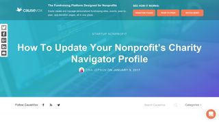 How To Update Your Nonprofit's Charity Navigator Profile | CauseVox