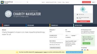 Charity Navigator - GuideStar Profile