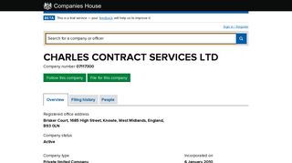 CHARLES CONTRACT SERVICES LTD - Overview (free company ...
