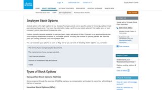 Stock Options Plan - Charles Schwab