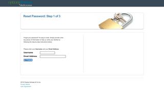 optionsXpress | Reset Password: Step 1 of 3