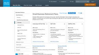 Small Business Retirement: Charles Schwab: Retirement Plans