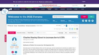 Charles Stanley Direct to increase fee to 0.35 ...