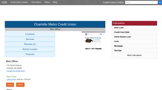 Charlotte Metro Credit Union - Charlotte, NC - Credit Unions Online