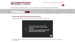 NEW Online Banking - Charlotte State Bank