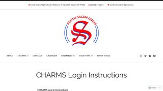 CHARMS Login Instructions - South Salem Choir