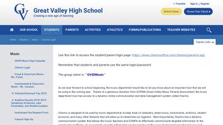 Music / Charms Login - Great Valley School District