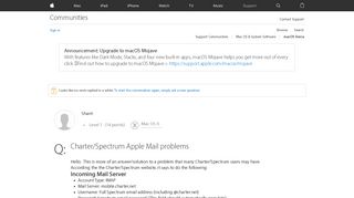 Charter/Spectrum Apple Mail problems - Apple Community - Apple ...