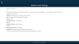 Mobile Email Settings - Sign In