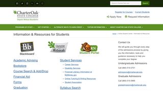 Online Student Center - Information & Resources | Charter Oak State ...