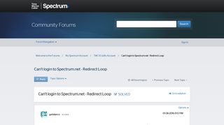Solved: Can't login to Spectrum.net - Redirect Loop - Welcome to ...