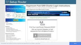 Login to Sagemcom Fast 5260 Charter Router - SetupRouter