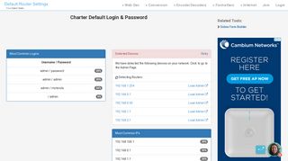 Charter Default Login & Password - Clean CSS