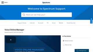 Voice Online Manager - Spectrum.net