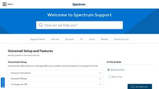 Voicemail Setup and Features - Spectrum.net