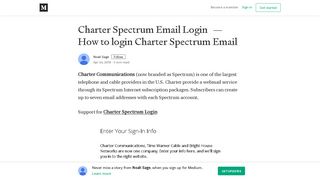 Charter Spectrum Email Login — How to login Charter ... - Medium