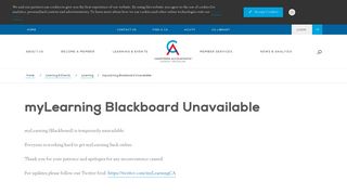 myLearning Blackboard Unavailable | CA ANZ - Chartered Accountants