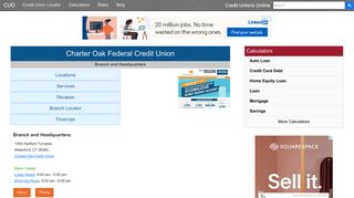 Charter Oak Federal Credit Union - Waterford, CT - Credit Unions Online