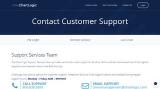 Contact Customer Support | ChartLogic Help Center