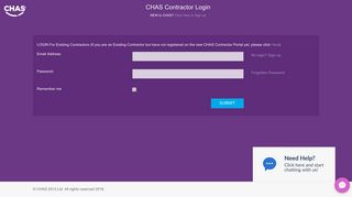 Login - Contractor Portal | CHAS