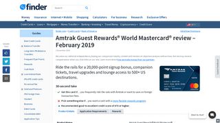 Amtrak Guest Rewards World Mastercard review | finder.com