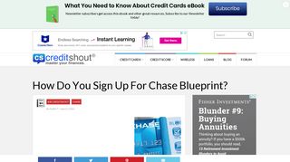 How Do You Sign Up For Chase Blueprint? | CreditShout