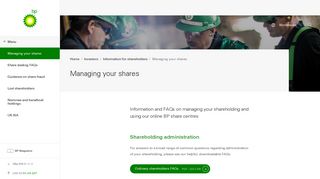 Managing your shares | Home | BP
