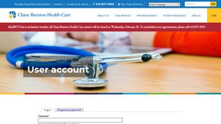 User account | Chase Brexton Health Care