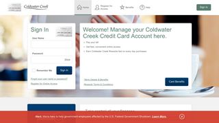 Coldwater Creek Credit Card - Manage your account - Comenity