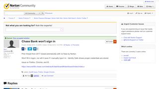 Chase Bank won't sign in | Norton Community